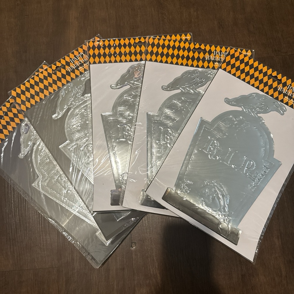 Silver RIP Tombstone Decorations